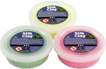 Silk Clay®, Hellgrün, Neongelb, Neonpink