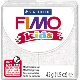 FIMO® Kids Clay, Weiß, Glitzer