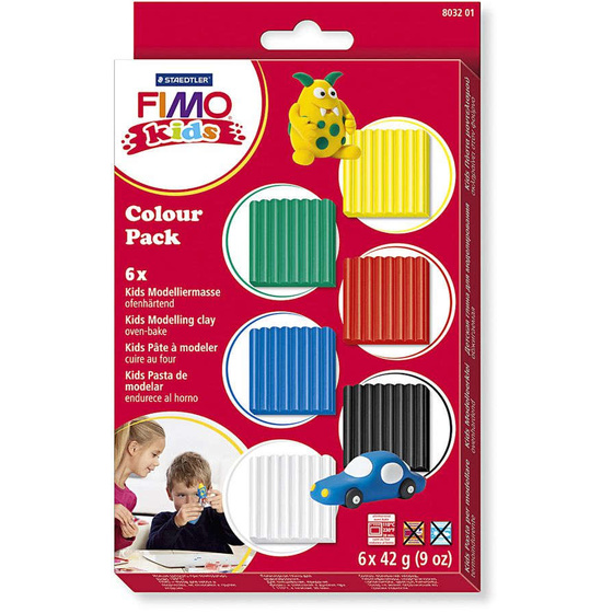 FIMO® Kids Clay, 6 verschiedene Standard-Farben, 1 Set