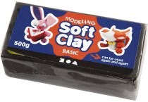 Soft Clay klassische Knetmasse 500g schwarz