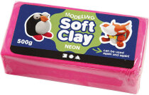 Soft Clay klassische Knetmasse 500g neonpink