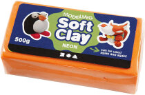 Soft Clay klassische Knetmasse 500g neonorange