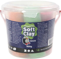 Soft Clay Knetmasse Set 5 verschiedene Neonfarben