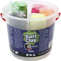 Soft Clay Knetmasse Set 5 verschiedene Neonfarben