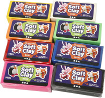 Soft Clay klassische Knetmasse Set 8x500g verschiedene...