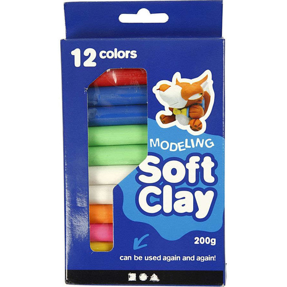 Soft Clay Knetmasse Set 8 verschiedene Farben