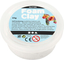 Foam Clay®, Weiß, Glitter, 35g