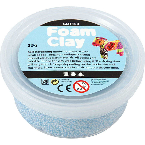Foam Clay®, Hellblau, Glitzer, 35g