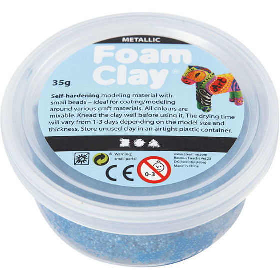 Foam Clay, Blau, Metallic-Farbe, 35g