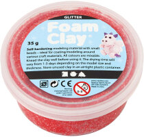 Foam Clay , Rot, Glitter, 35g