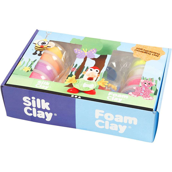 Modellier-Set mit Foam Clay und Silk Clay