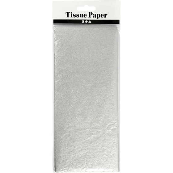 Seidenpapier, 50 x 70 cm, Silber, 6Bl.