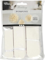 Seidenpapier-Pompons, Weiß