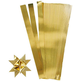 Papierstreifen für Fröbelsterne,  Gold, 100 Streifen, L 45 cm