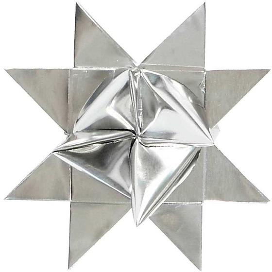 Papierstreifen für Fröbelsterne,  Silber, 100 Streifen, L 45 cm