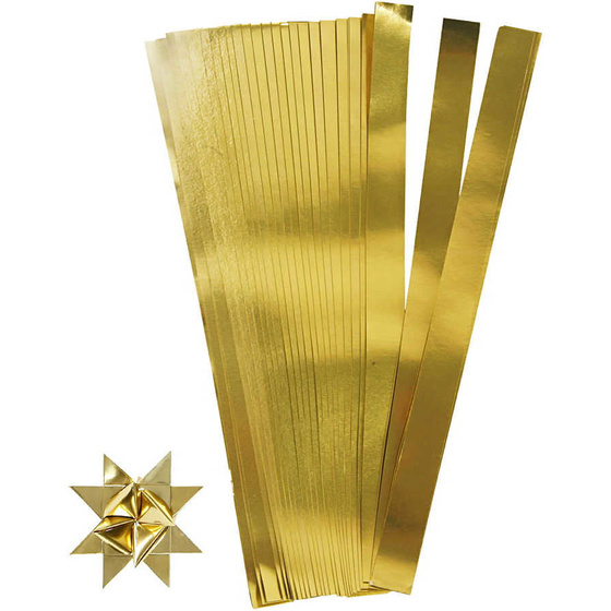 Papierstreifen fr Frbelsterne,  Gold, 100 Streifen, L 73 cm