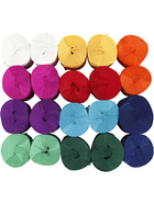 Krepppapier - Sortiment, B 5 cm, L 20 m, Sortierte Farben, Rollen, 20Rollen