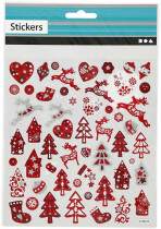 Sticker, Weihnachten rot/weiß