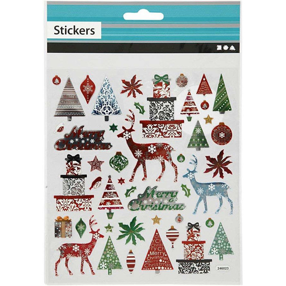 Fancy Glitzer Sticker, Frohe Weihnachten