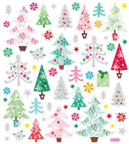 Fancy Glitzer Sticker, Weihnachtsbäume