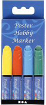 Poster Hobby Marker, 3 mm, Blau, Grün, Gelb, Rot, 4...