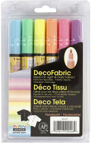 Deko-/Stoffmalstifte - Sortiment,  3 mm, Neonfarben, 6...
