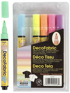 Deko-/Stoffmalstifte - Sortiment,  3 mm, Neonfarben, 6 Stück