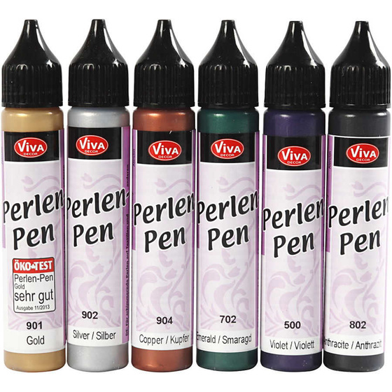 Pearl Pen, Metallic-Farben, 6x25ml
