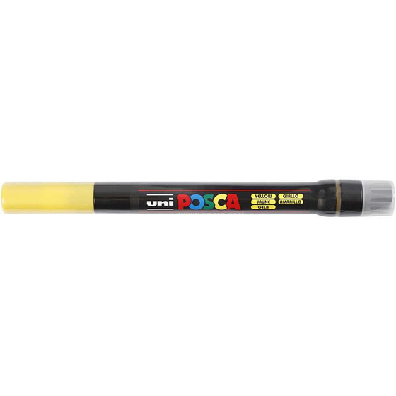 Uni Posca Marker, 1-10 mm, Gelb, Pinsel