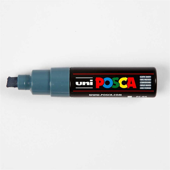Uni Posca Marker, 8 mm, Schiefergrau, breit