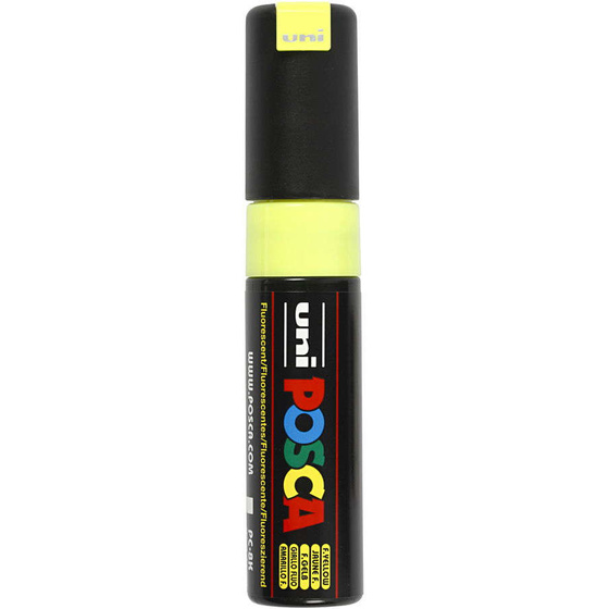 Uni Posca Marker, 8 mm, Fluo-Gelb, breit