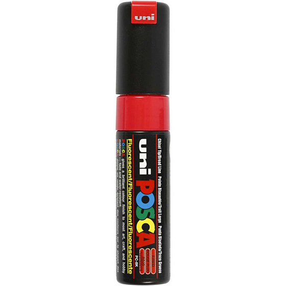 Uni Posca Marker, 8 mm, Fluo-Rot, breit
