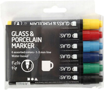 Glas- und Porzellanmalstifte, 1-3 mm, Standard-Farben,...