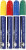 Glas- und Porzellanmalstifte, 5 mm, Blau, Grün, Gelb, Rot, halbdeckend, 4 Stück