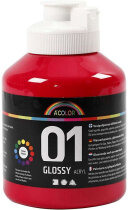 A-Color Acrylfarbe, Primärrot, 01- Glänzend, 500ml