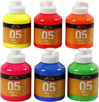 A-Color Acrylfarbe, Neonfarben, 05 - Neon, 6x500ml