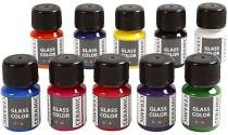 Glas/Keramikfarbe, Sortierte Farben, 10x35ml