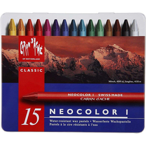 Neocolor I - Ölkreide, 8 mm, L 10 cm, Sortierte Farben, 15 Stück