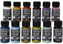 Textilfarbe - Sortiment, Sortierte Farben, Trendfarben, 12x50ml