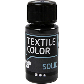 Textilfarbe Textile Solid, Schwarz, deckend, 50ml