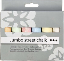 Jumbo Strasenmalkreide, Sortierte Farben, 6 Stück