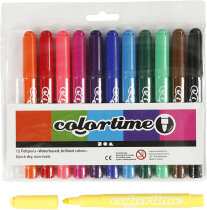 Colortime Filzstifte, 5 mm, Standard-Farben, 12 Stück