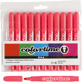 Colortime Filzstifte, 5 mm, Pink, 12 Stück