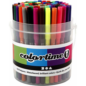 Colortime Filzstifte - Sortiment, 2 mm, Sortierte Farben, 100 Stück