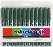 Colortime Filzstifte, 5 mm, Grün, 12 Stück