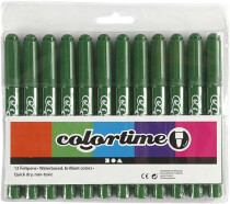 Colortime Filzstifte, 5 mm, Tannengrün, 12 Stück