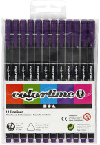 Colortime Fineliner, 0,6-0,7 mm, Lila, 12 Stück