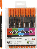 Colortime Fineliner, 0,6-0,7 mm, Orange, 12 Stck