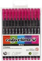Colortime Fineliner, 0,6-0,7 mm, Zyklam, 12 Stück