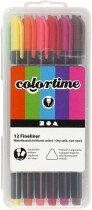 Colortime Fineliner, 0,6-0,7 mm, sortierte Farben, 12...